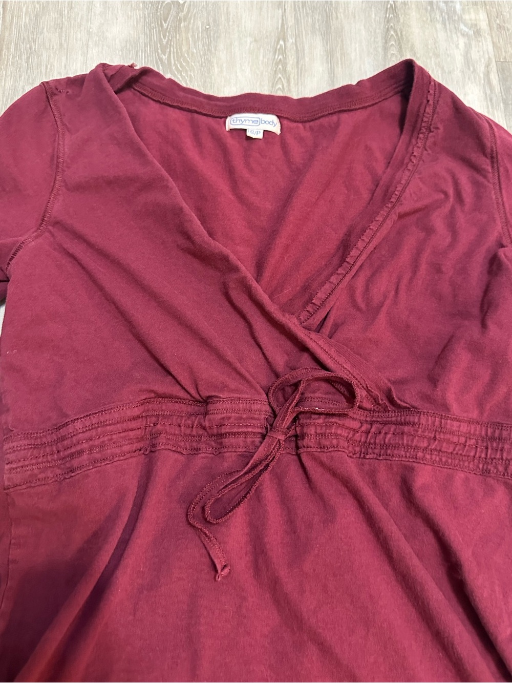 Thyme Body Baby Doll Wrap-Front Short Top, Small Y2K Vintage - Picture 2 of 4